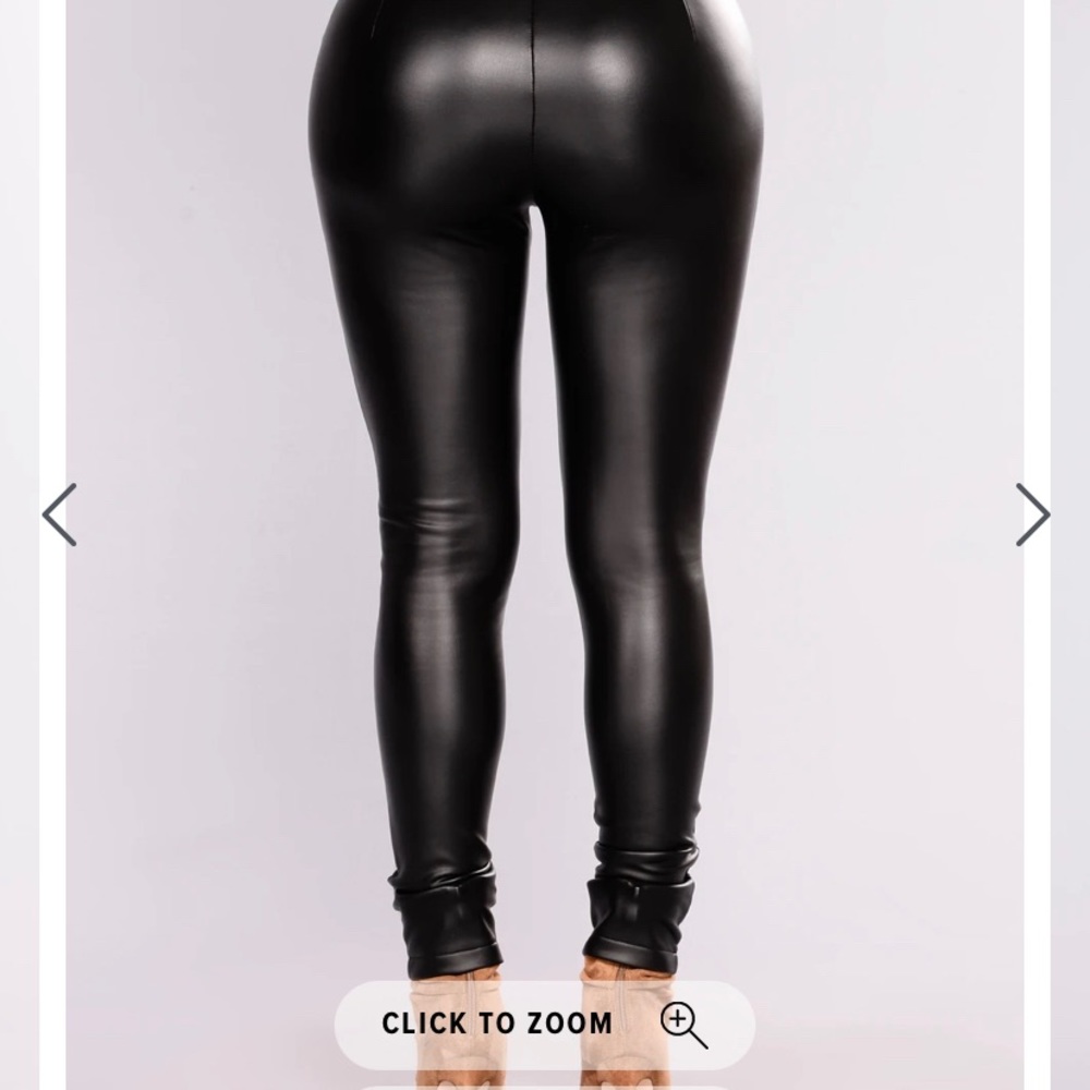Fashion Nova Carina High Rise Black Faux Leather Pants Leggings in size Medium